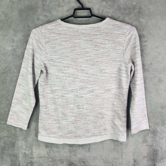 Womens Gray Striped Bobbie Brooks Top Shirt Long Sleeve Crew Neck Size XL - Picture 4 of 7